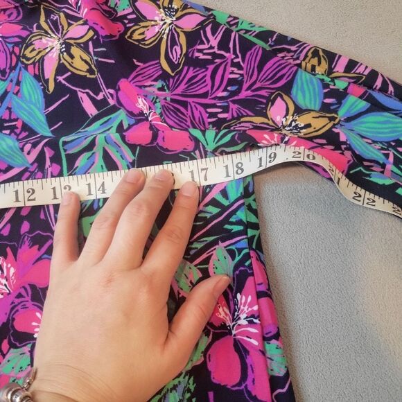 Pappagallo Floral Colorful Midi Dress Tunic Size Small - Picture 5 of 8